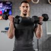 Soozier Rubber Hex Dumbbell Set 15lbs Pair for Home Gym Strength Training Black