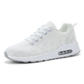 Large size new flying woven fashion casual sports women's shoes shaking shoes heightening shoes trend women's shoes (Color: White, size: 39)