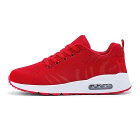 Large size new flying woven fashion casual sports women's shoes shaking shoes heightening shoes trend women's shoes (Color: Red, size: 39)