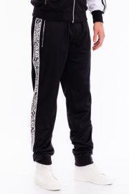 Weiv Mens Snake Side Tape Jogger Pants (Color: Black, size: XL)