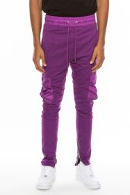 Heathered Cotton Blend Joggers (Color: Purple, size: 3XL)