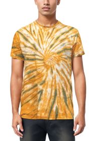 Tie & Dye Premium Cotton T-shirts (Color: GOLD, size: 2XL)