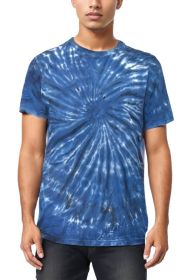 Tie & Dye Premium Cotton T-shirts (Color: NAVY, size: L)