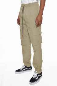 PEACOCK IRIDESCEINT JOGGER PANTS (Color: Beige, size: XL)