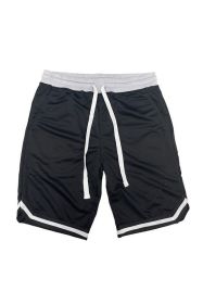 Solid Athletic Basketball Sports Shorts (Color: Black, size: XL)