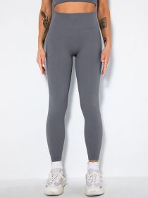 Butt Lifting Yoga Leggings Workout High Waist Tummy Control Ruched Booty Pants (Color: GREY, size: S)
