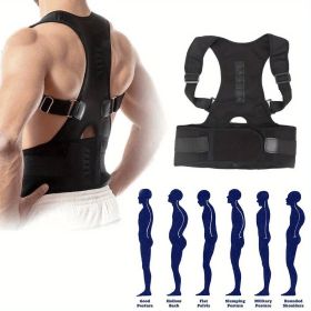 Posture Corrector Support Magnetic Back Shoulder Brace Belt Band For Men Women (size: M)